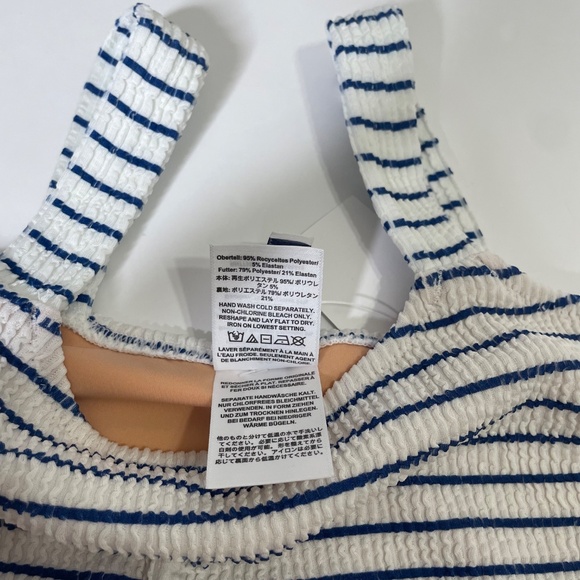 NWT!! Girl’s J. CREW Crewcuts Smocked Bikini Swim Top Swimsuit Striped Size 10 - Picture 10 of 11